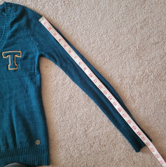 Aritzia TNA | Dark Teal V Neck Sweater - Size XXS - Picture 4 of 8